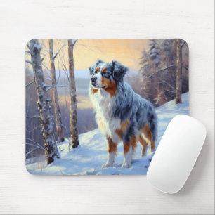 Mousepad Australian Shepherd Deixe Cair a Neve Natal