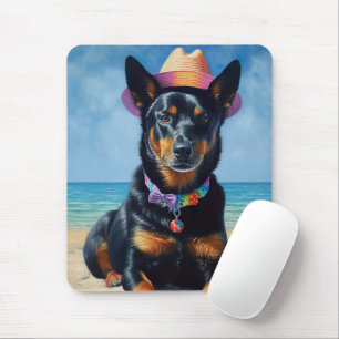 Mousepad australiano Kelpie on Beach, cão amante presente d
