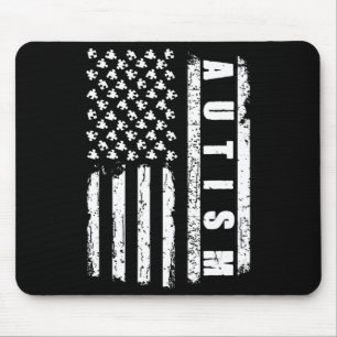 Mousepad Autism American Flag Autism Awarting Quebra-cabeça