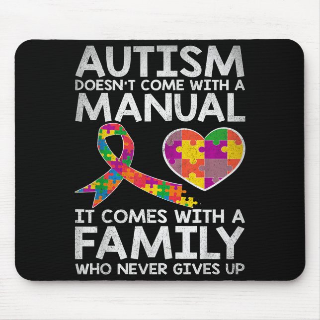 Mousepad Autism awareness autism doesn't come with a manual (Frente)