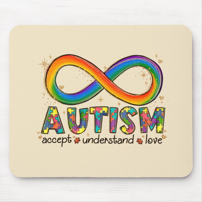 Mousepad Autismo Accept, Love, Entenda (Frente)