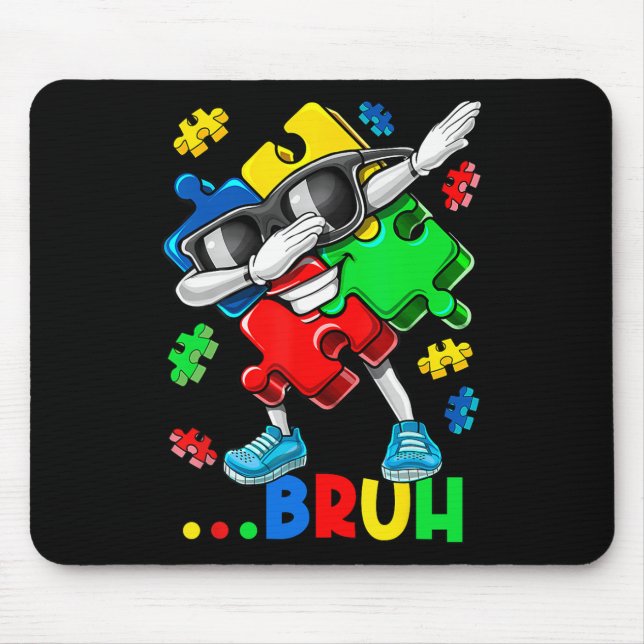 Mousepad Autismo Bruh Dabbing Quebra-cabeça Piece Autismo C (Frente)
