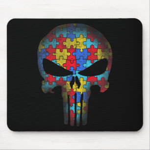 Mousepad Autismo Caveira Consciência Tea Mãe Crianças Pais