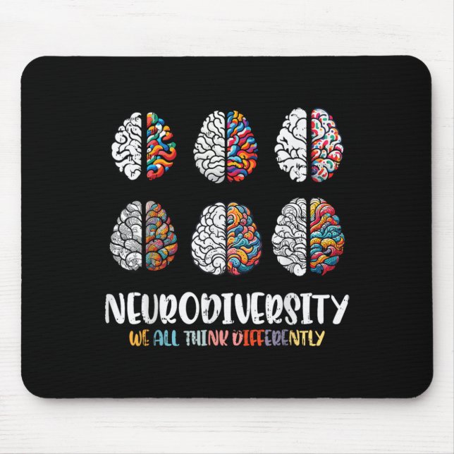 Mousepad Autismo Cérebro Neurodiversidade ASD Conscientizaç (Frente)