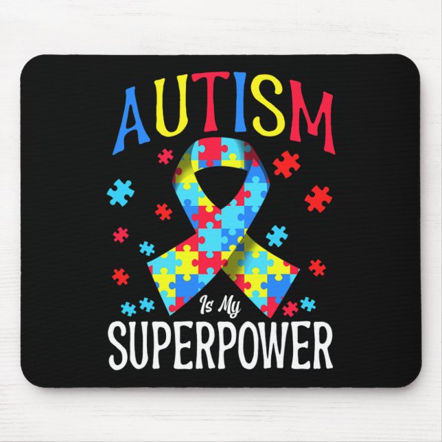 Mousepad Autismo Consciência É Minha Superpotência Quebra-c (Frente)