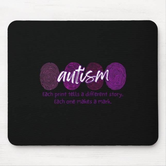 Mousepad Autismo da Impressão Digital Cada Impressão Conta  (Frente)