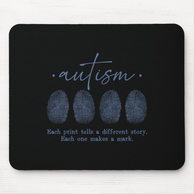 Mousepad Autismo De Impressão Digital Cada Impressão Diz Um (Frente)