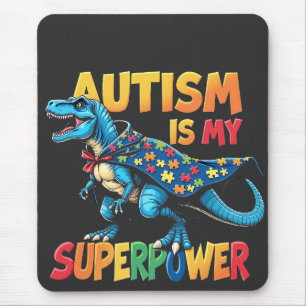 Mousepad Autismo É Meu Superpoder Dinossauro Autismo Consci