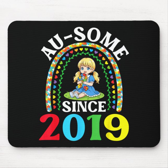 Mousepad Autismo Incrível Ausome Desde 2019 Conscientização (Frente)