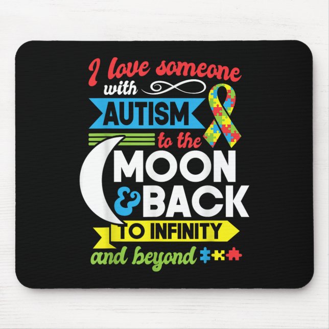 Mousepad Autismo Mãe Irmã Avó Eu Amo Alguém Com Auti (Frente)