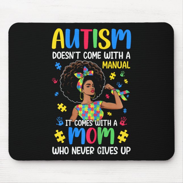 Mousepad Autismo Mãe não vem com um manual que vem Bla (Frente)