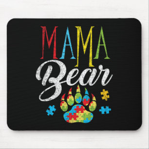 Mousepad Autismo Mamãe Urso Peça do Quebra-cabeça Criança G