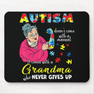 Mousepad Autismo não vem com uma avó manual que nunca