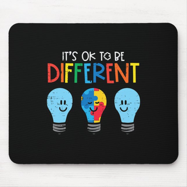 Mousepad Autismo Ok Ser Diferente Lâmpada Conscientização H (Frente)