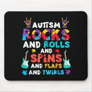 Mousepad Autismo Rocks Rolls Spins Flaps Conscientização Me