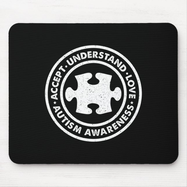 Mousepad Autismo Sensibilização Accept Entender Amor Vintag (Frente)
