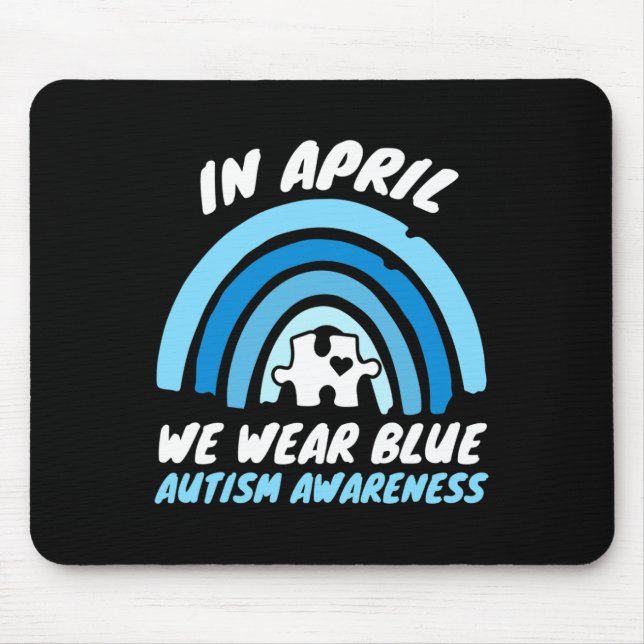 Mousepad Autismo Sensibilização Azul Abril Amor Apoio Autis (Frente)