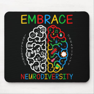 Mousepad Autismo Sensibilização Camisa Adotar Neurodiversid