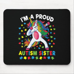 Mousepad Autismo Sensibilização Dabbing Unicorn Proud Autis