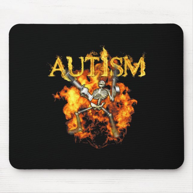 Mousepad Autismo Skeleton Torna Bones Engraçados (Frente)