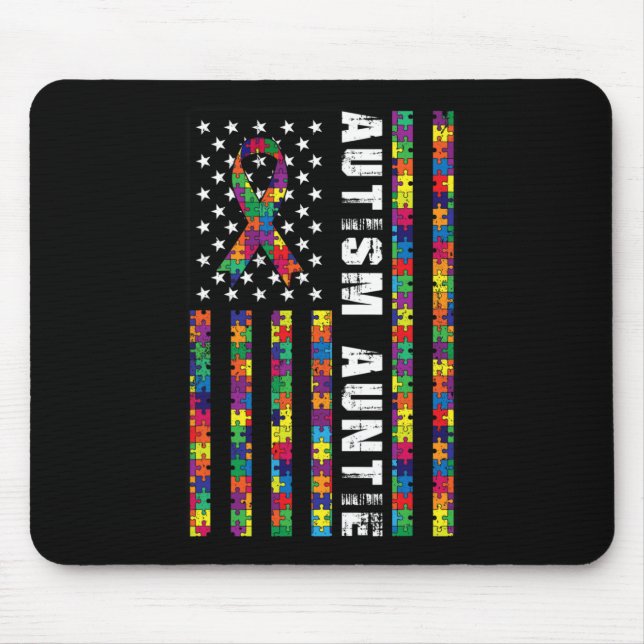 Mousepad Autismo Tia Americana Flag Autism - Presente de Co (Frente)