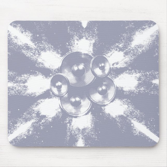 Mousepad auto-falantes de música de alto contraste cinza (Frente)