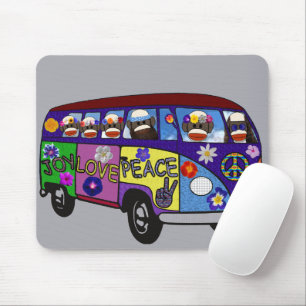 Mousepad Autocarro da Paz do Macaco de Meia