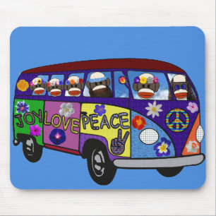 Mousepad Autocarro da Paz do Macaco de Meia