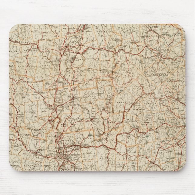 Mousepad Automobile map Massachusetts Vintage Geographic ca (Frente)