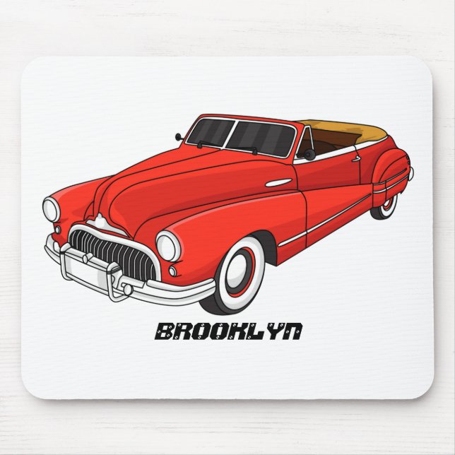 Mousepad Automóvel clássico vermelho 1948 (Frente)