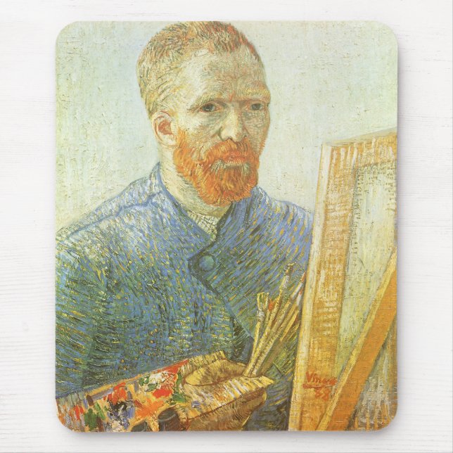 Mousepad Autorretrato na frente de Easel, Vincent van Gogh (Frente)