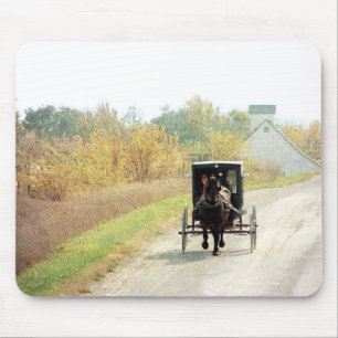 Mousepad Autumn Amish Horse and Buggy