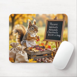 Mousepad Autumn Farmstand com um esquilo