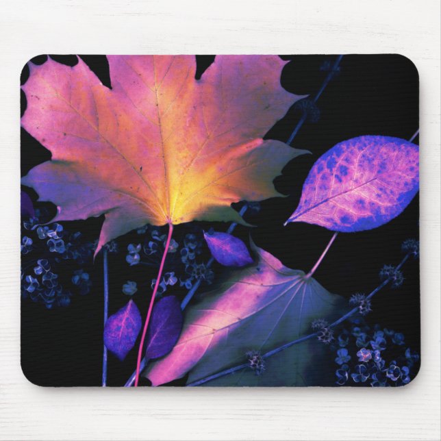 Mousepad Autumn Leaves em Neon (Frente)