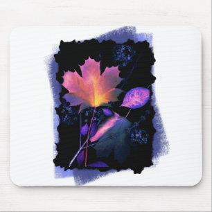 Mousepad Autumn Leaves em Neon e Azul