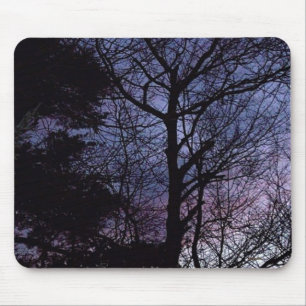 Mousepad Autumn Woods Silhouette Sunset