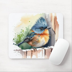 Mousepad Ave Aquarela Na Cerca