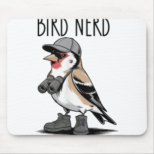 Mousepad Ave Engraçado De Nerd De Pássaro A Ver Para Observ