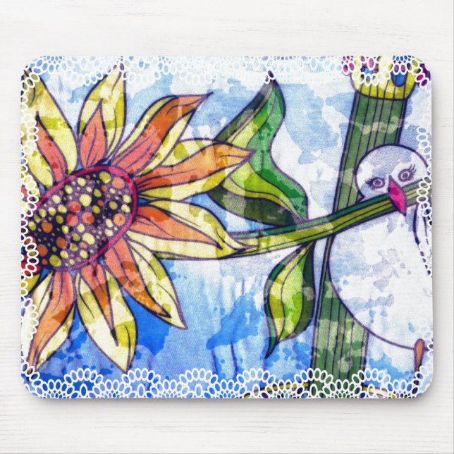 Mousepad Ave, Flor e rendas (Frente)
