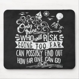 Mousepad Aventura de Calkboard Typografia Motivation Quote