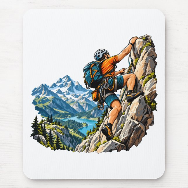 Mousepad Aventura de escalada em rocha para escaladores de  (Frente)