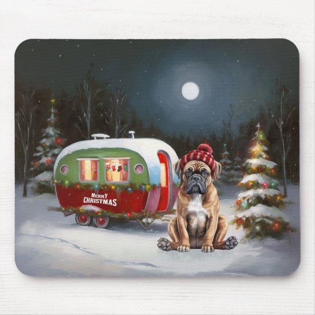 Mousepad Aventura de Natal da Caravana Boxer de Inverno (Frente)