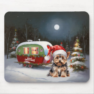 Mousepad Aventura de Natal na Caravana do Yorkshire Terrier