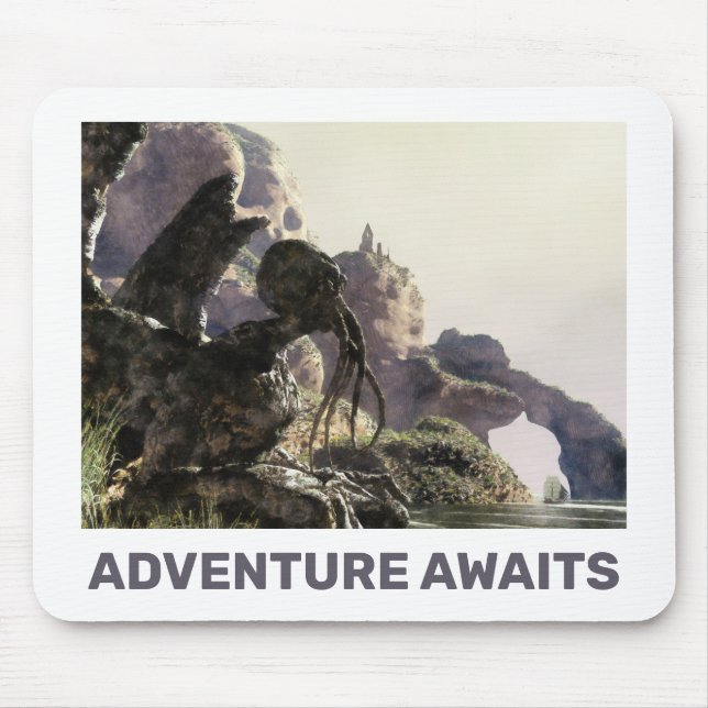 Mousepad Aventura Espera. Paisagem de fantasia (Frente)