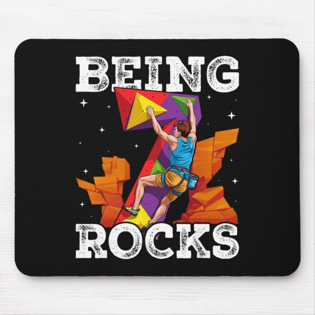 Mousepad Aventuras de escalada de 7 anos de idade no 7º ani (Frente)