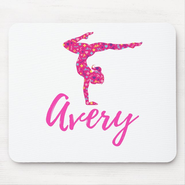Mousepad Avery de Nome de Gymnast Personalizado (Frente)