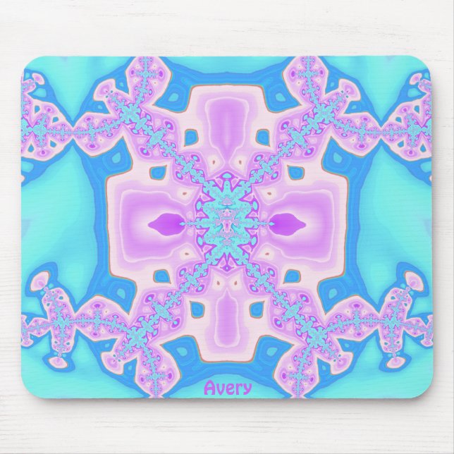 Mousepad AVERY ~ Zany Rosa, Roxo e Azul (Frente)