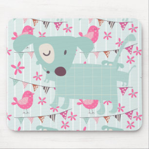 Mousepad Aves, Cães, Bandeiras, Flores