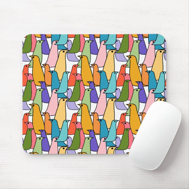 Mousepad Aves Coloridas (Com mouse)