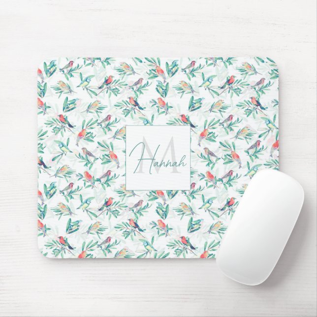 Mousepad Aves Coloridas bonito Saem do Design branco de Vin (Com mouse)